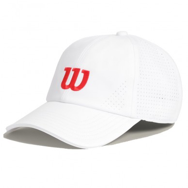 Gorra Wilson Active Perforated blanca logo rojo