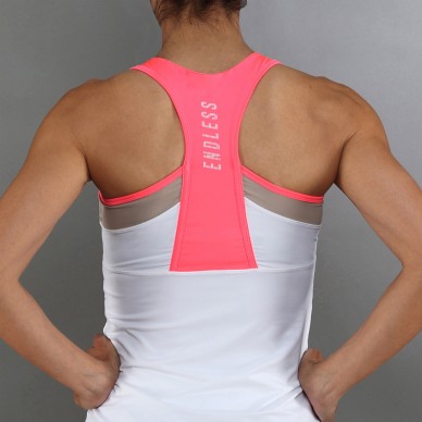 Camiseta Endless Slam blanca rosa