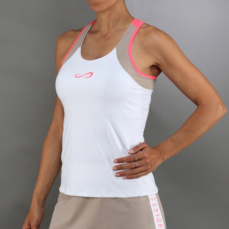 Camiseta Endless Slam blanca rosa