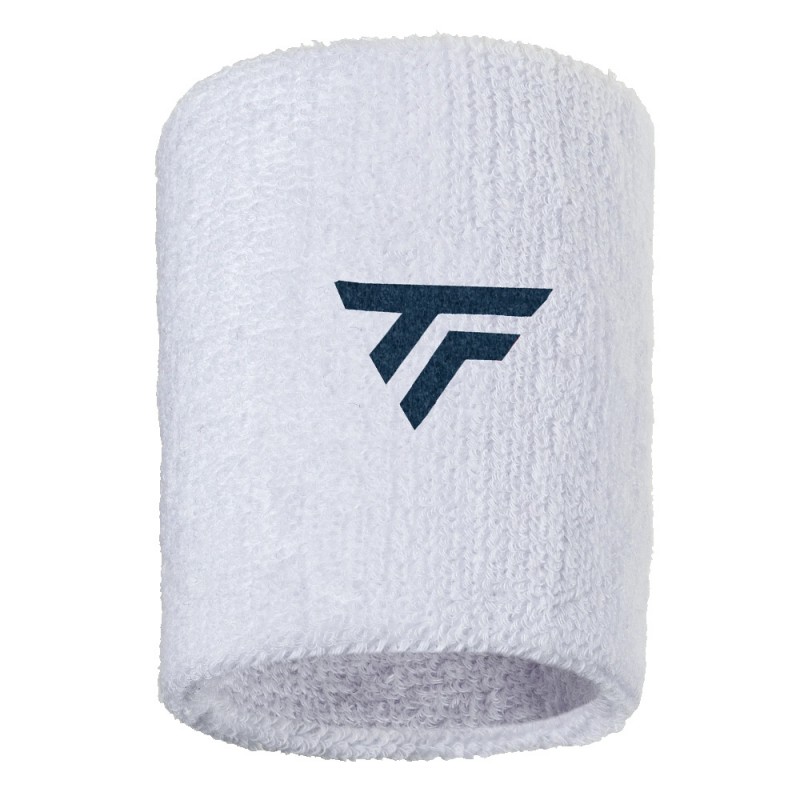 Muñequera Tecnifibre XL blanca logo azul