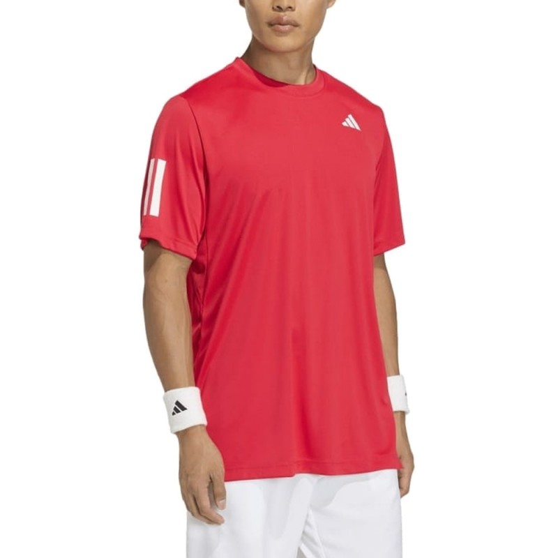 Camiseta Adidas Club 3STR rojo rubí