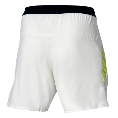 Short Mizuno Tennis 7 Inches Amply blanco amarillo