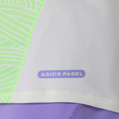Camiseta Asics Court All Over Print SS Top verde blanca
