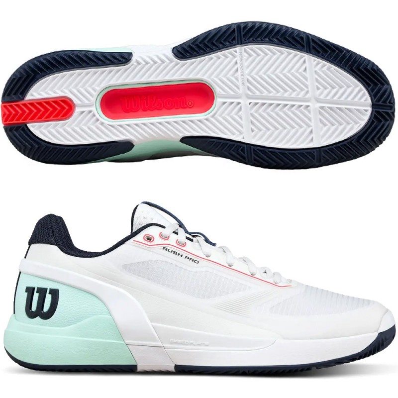 Zapatillas Wilson Rush Pro 5 Clay white bay 2026