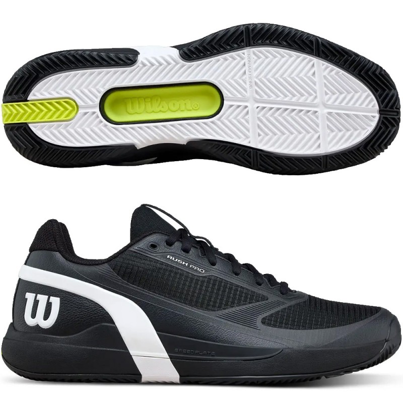 Zapatillas Wilson Rush Pro 5 Clay black white 2026