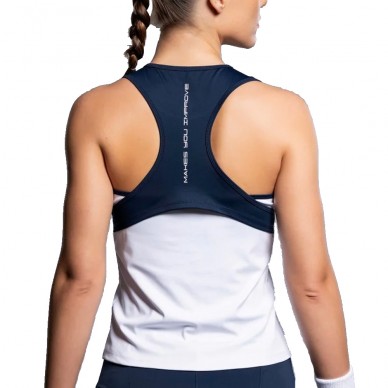 Camiseta Nox Team tirantes blanca azul marino