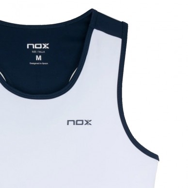 Camiseta Nox Team tirantes blanca azul marino