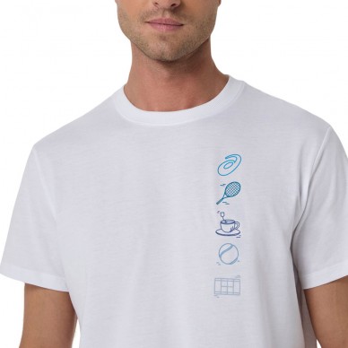 Camiseta Asics Game Seasonal Gracphic Tee blanca