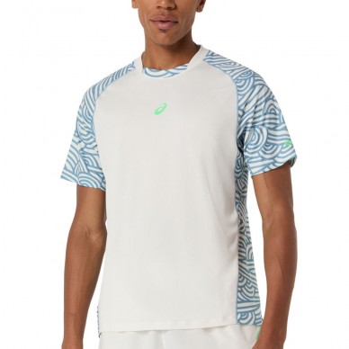 Camiseta Asics Court All Over Print SS Top blanca