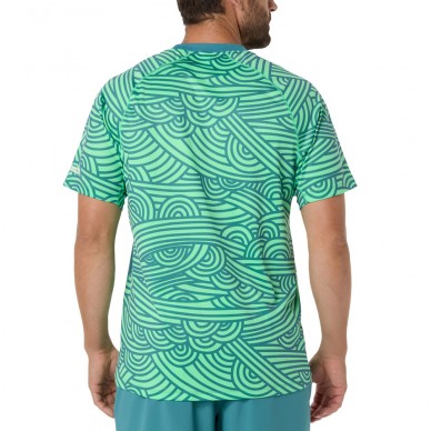 Camiseta Asics Court All Over Print SS Top verde azulado