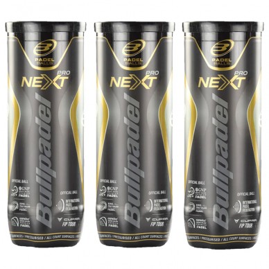 Pack 3 botes pelotas Bullpadel FIP Next Pro