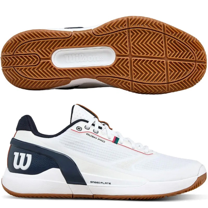 Zapatillas Wilson Rush Pro 5 Clay white navy 2026