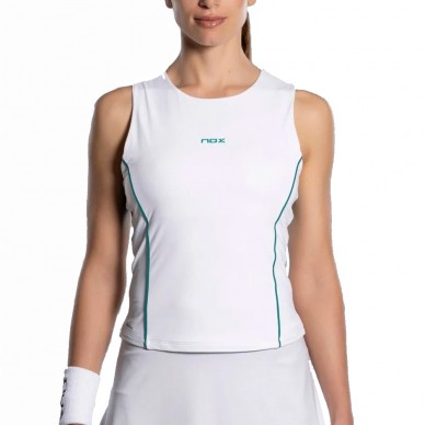 Camiseta Nox Pro tirantes blanca verde