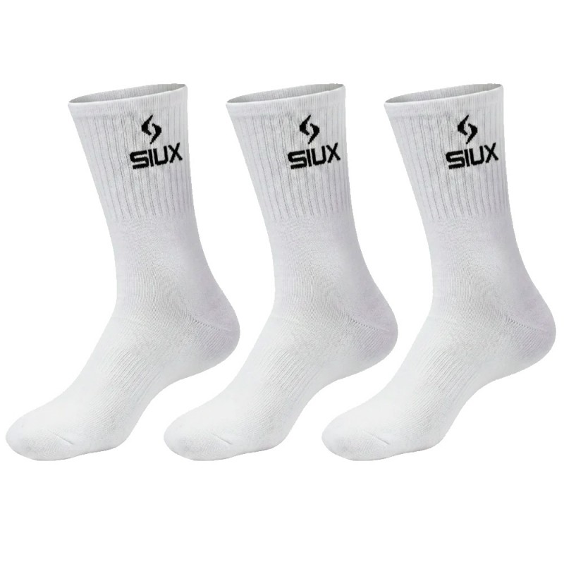 Calcetines Siux Basic altos Pack 3u blancos