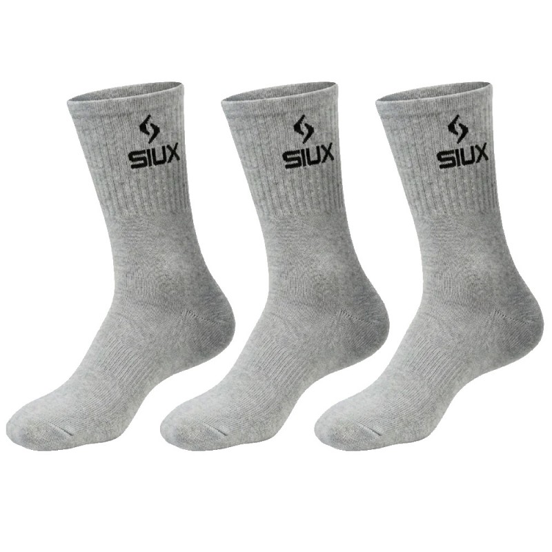 Calcetines Siux Basic altos Pack 3u grises