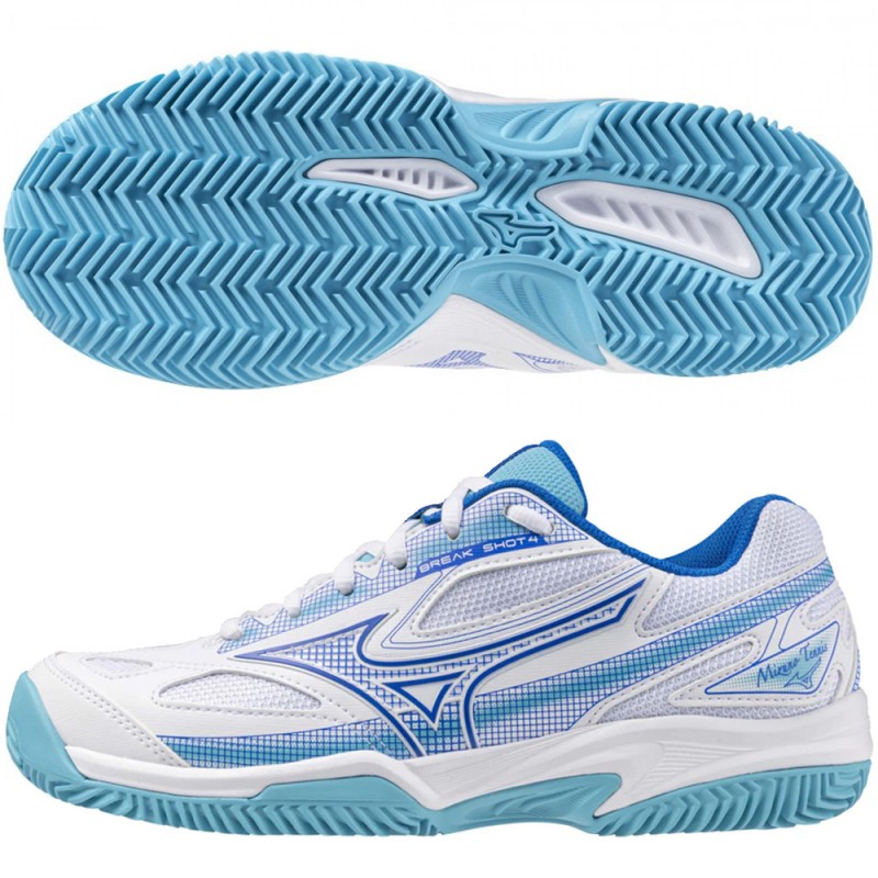 zapatillas Mizuno Break Shot CC Woman white mugen blue 2024
