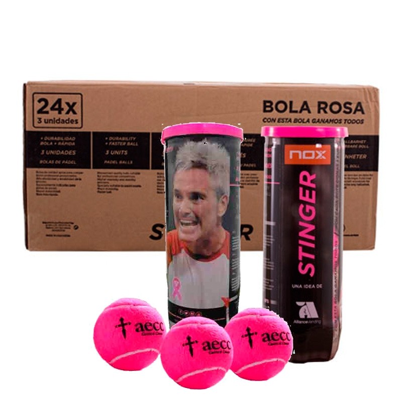 Cajón Pelotas Nox Stinger Rosas 24 X 3 unidades