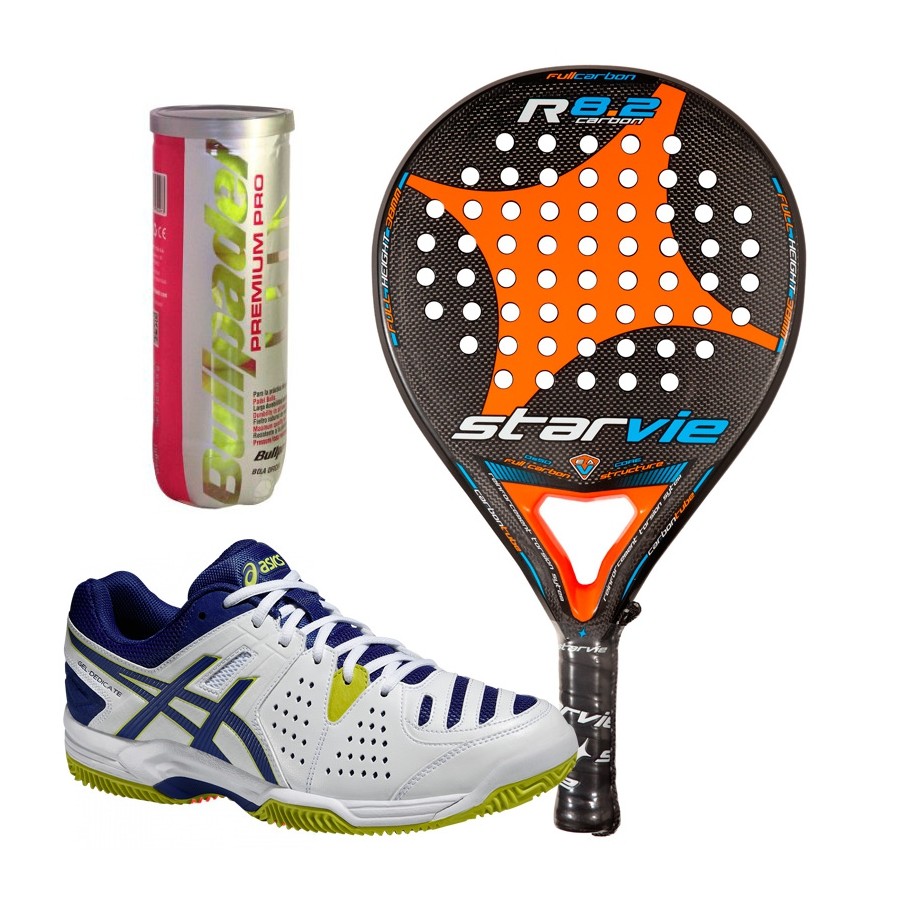 Comprar Pack Star Vie R8.2 2016 + Zapatillas Asics Dedicate + Bolas - Zona de Padel