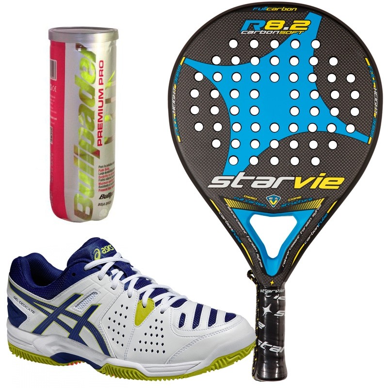 Comprar Pack Star Vie R8.2 Soft 2016 + Zapatillas Asics Dedicate + Bolas - Zona de Padel Comprar Pack Star Vie R8.2 Soft 2016 + Zapatillas Asics Dedicate + Bolas - Zona de Padel