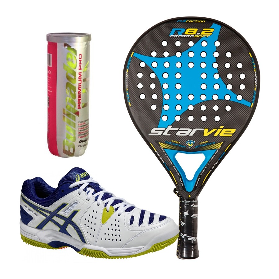 Comprar Pack Star Vie R8.2 Soft 2016 + Zapatillas Asics Dedicate + Bolas - Zona de Padel