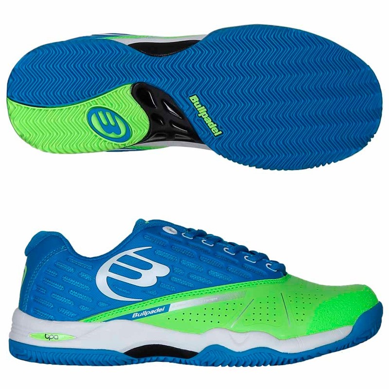 zapatillas Bullpadel Breico Azul y verde - de