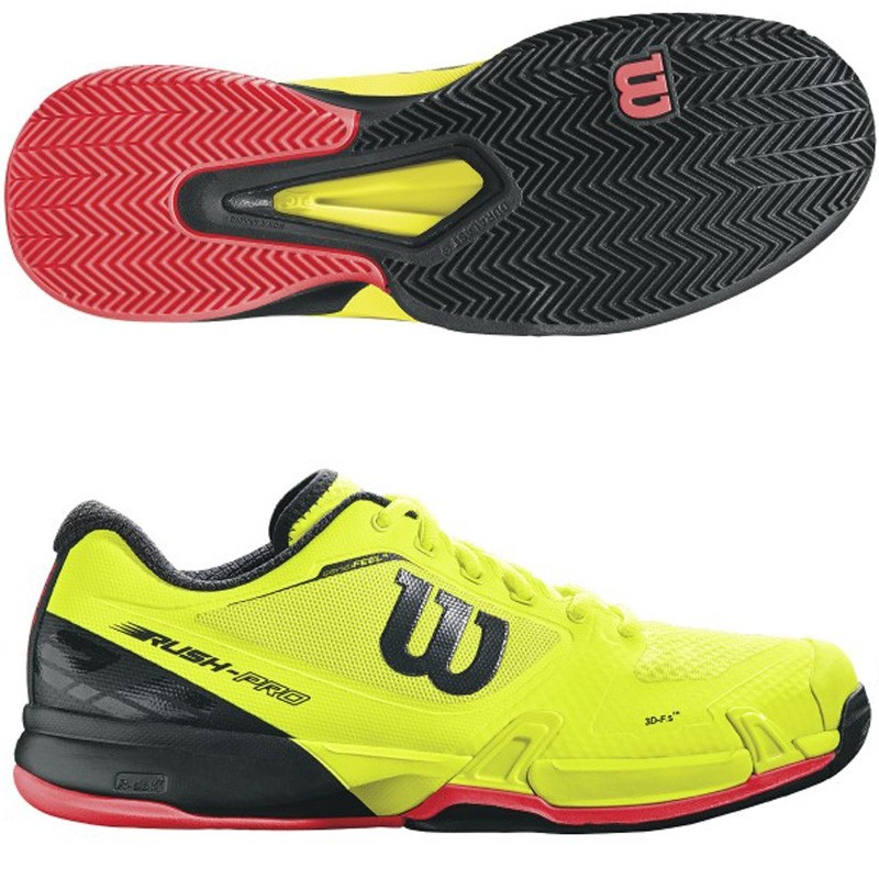 Zapatillas Wilson Rush Pro 2.5 Clay Safety Yellow / Black 2017 Zapatillas Wilson Rush Pro 2.5 Clay Safety Yellow / Black 2017