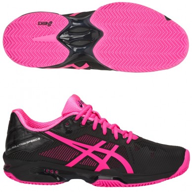 Zapatillas Asics Gel Solution Speed 3 Clay Black / Hot Pink 2018