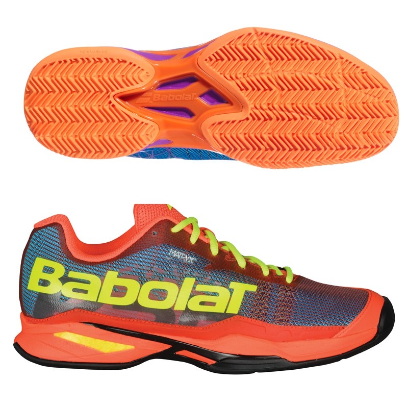 Zapatillas Babolat Jet Team Padel Azules y Naranjas - Zona de Padel