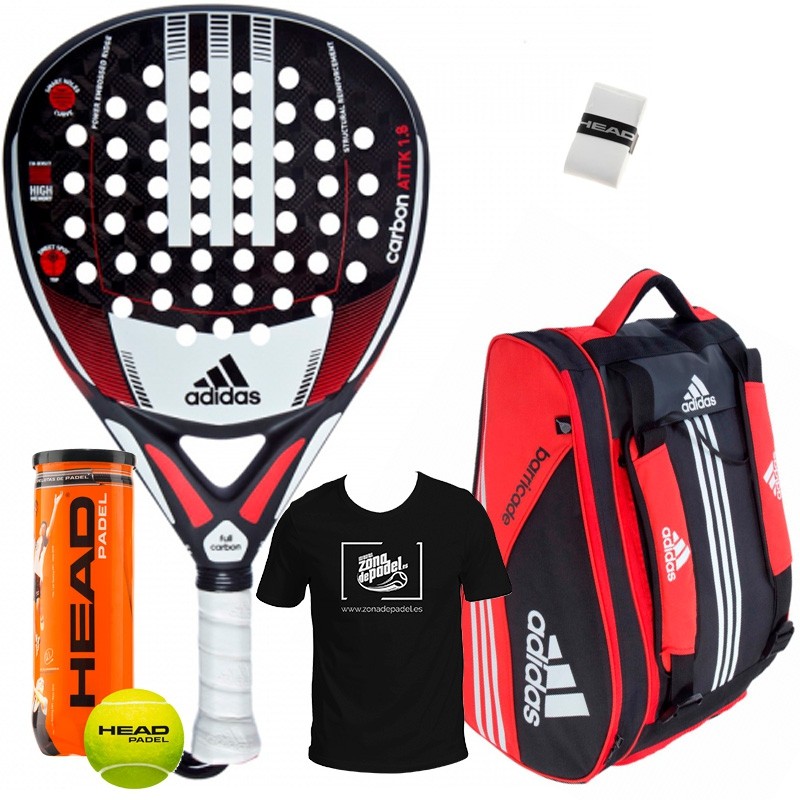 Pack Adidas Carbon Attk + Paletero Barricade Red 2018 Pack Adidas Carbon Attk + Paletero Barricade Red 2018