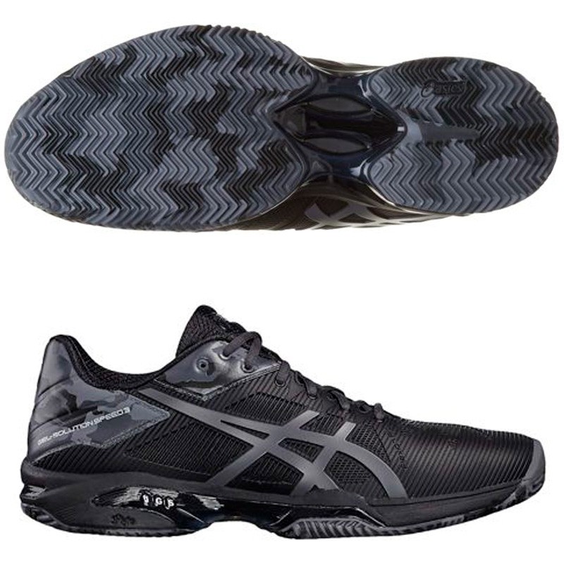 asics gel solution speed 3 clay le negro e804n 9095