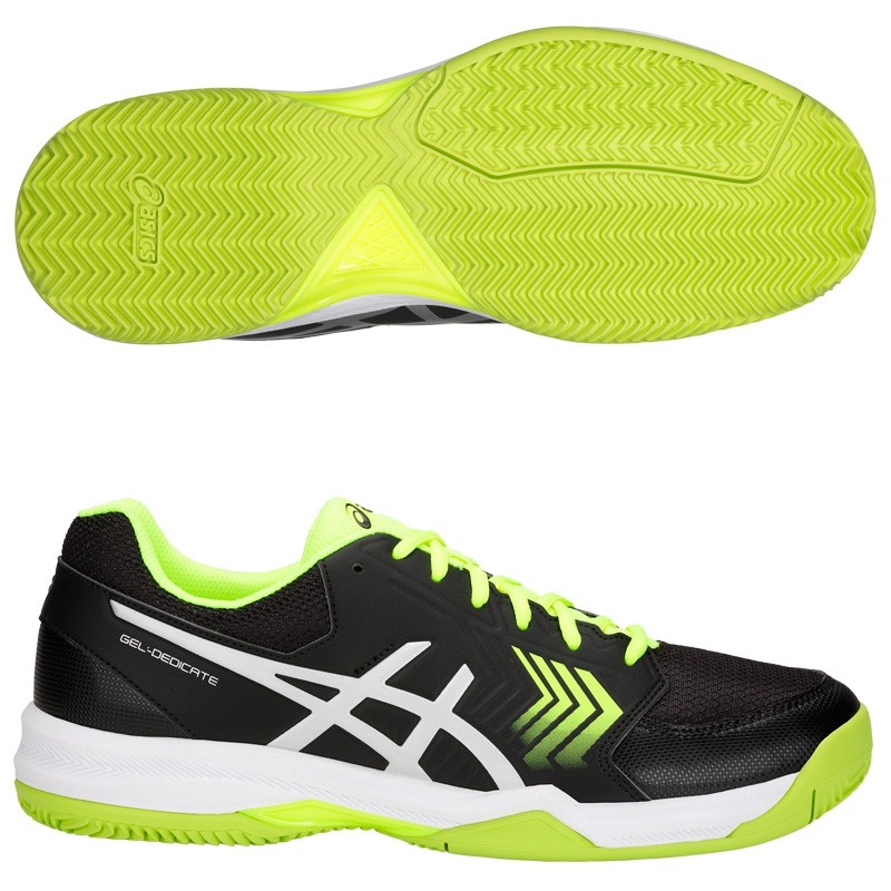 Zapatillas Asics Gel Dedicate 5 Clay Black / Flash Yellow 2018 Zapatillas Asics Gel Dedicate 5 Clay Black / Flash Yellow 2018