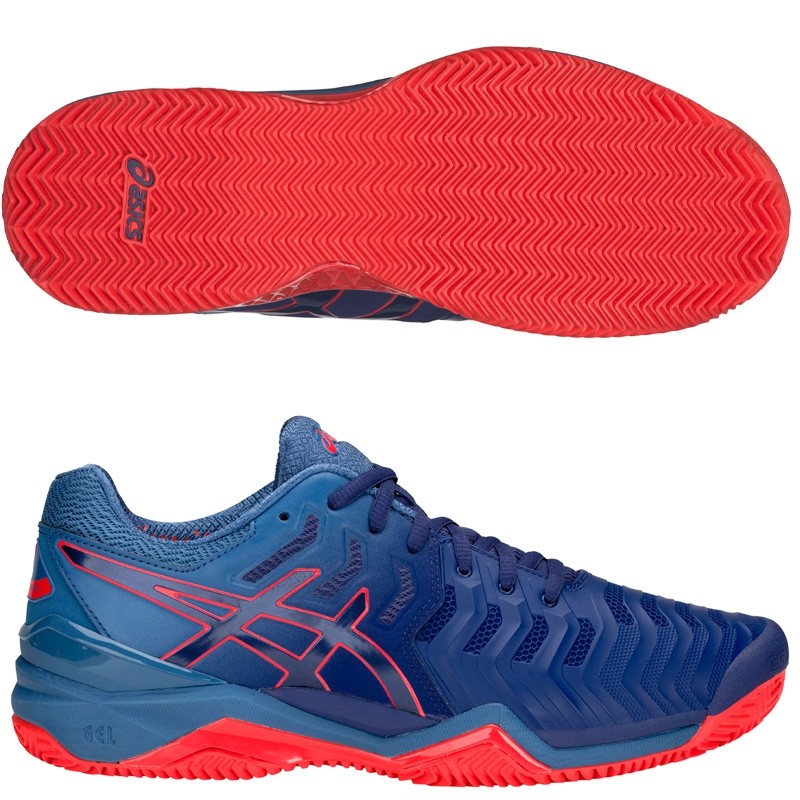 Comprar zapatillas Asics Gel Resolution 7 Clay Azules Negras y Rojas  E702Y-400 - Zona de Padel BLACK FRIDAY