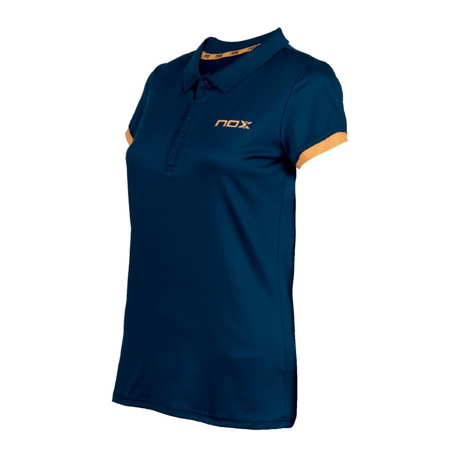 Polo Pro Azul Nox Marino logo Naranja 2018