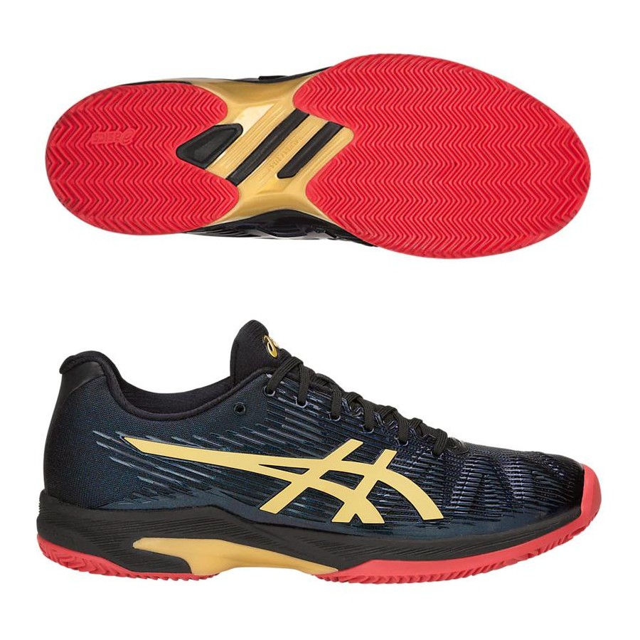 Zapatillas Asics Solution Speed FF LE Clay Black Rich Gold 2019