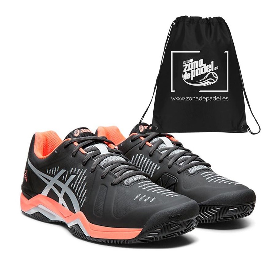 Asics Gel Bela 6 Negras y Coral - Zona de Padel