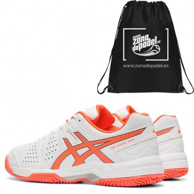 Zapatillas Asics Gel Padel Pro 3 SG White Flash Coral 2019