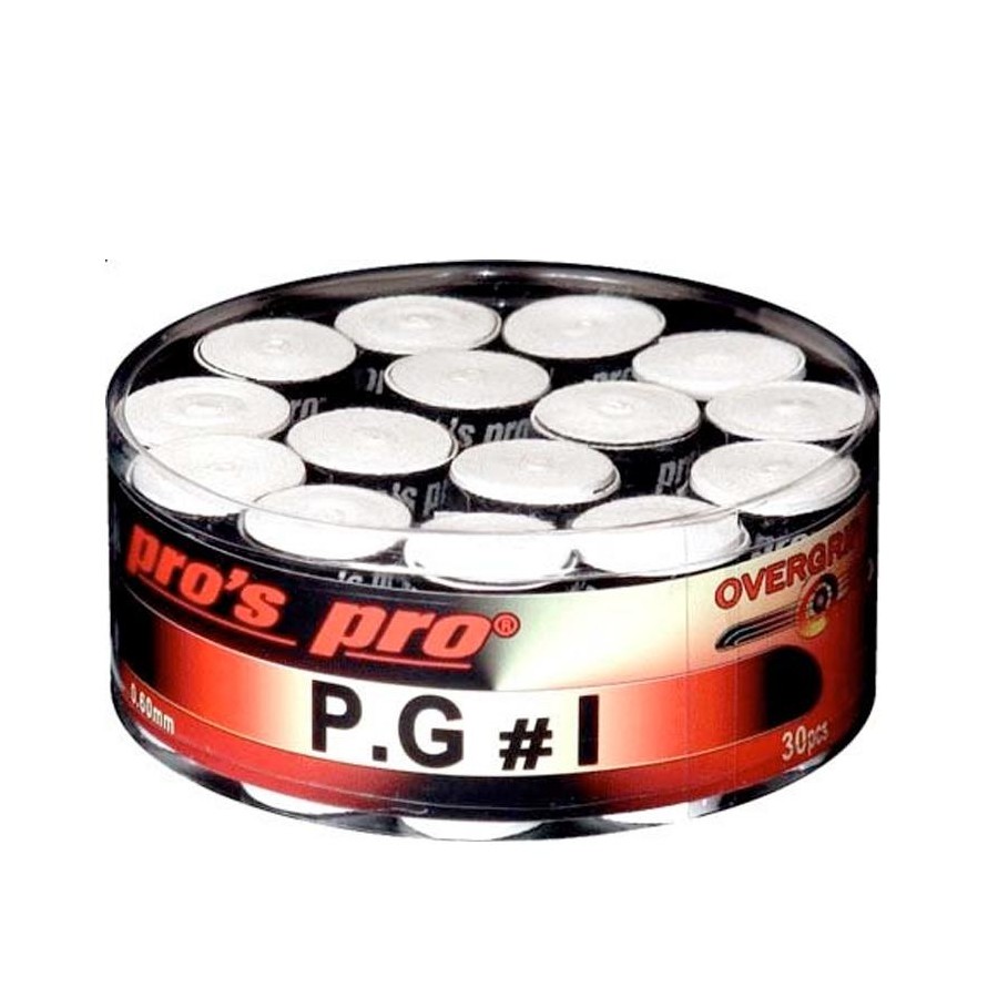 Overgrips Pros Pro P.G.1 30 Unidades Microperforados Blancos