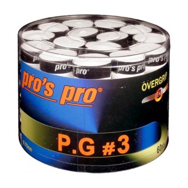 Overgrips Pros Pro P.G.3 60 Unidades Perforados Blancos