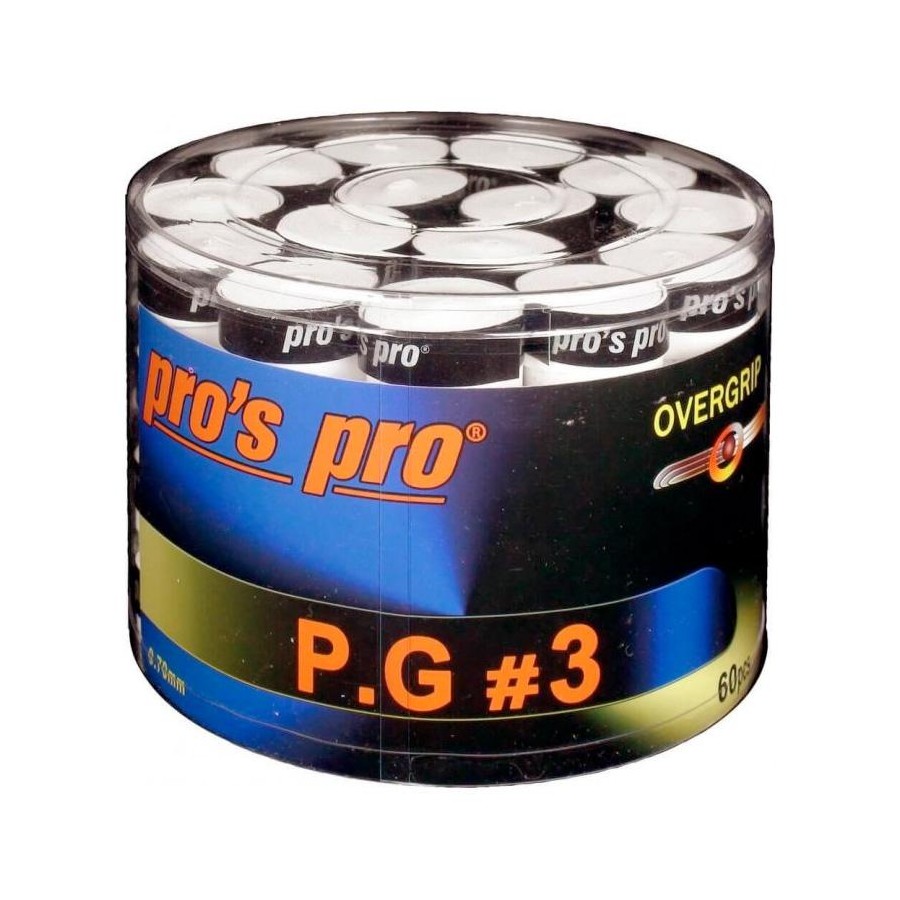 Overgrips Pros Pro P.G.3 60 Unidades Perforados Blancos
