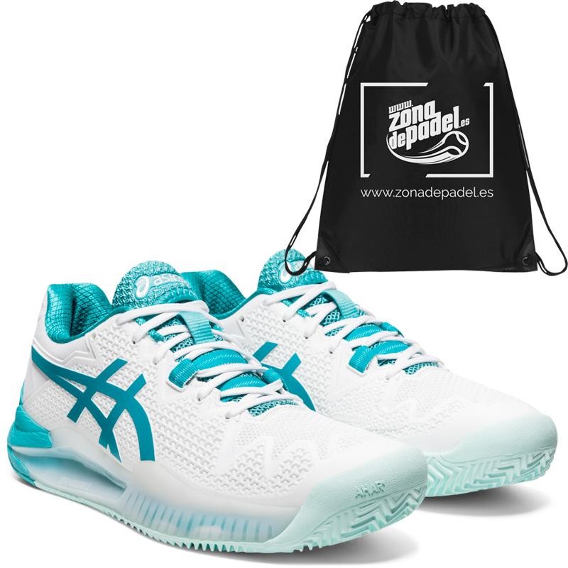 Asics Gel Resolution 8 Clay White Lagoon 2020 Asics Gel Resolution 8 Clay White Lagoon 2020