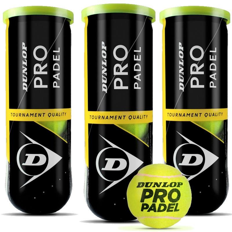Pack 3 Botes Pelotas Dunlop Padel Pro Pack 3 Botes Pelotas Dunlop Padel Pro