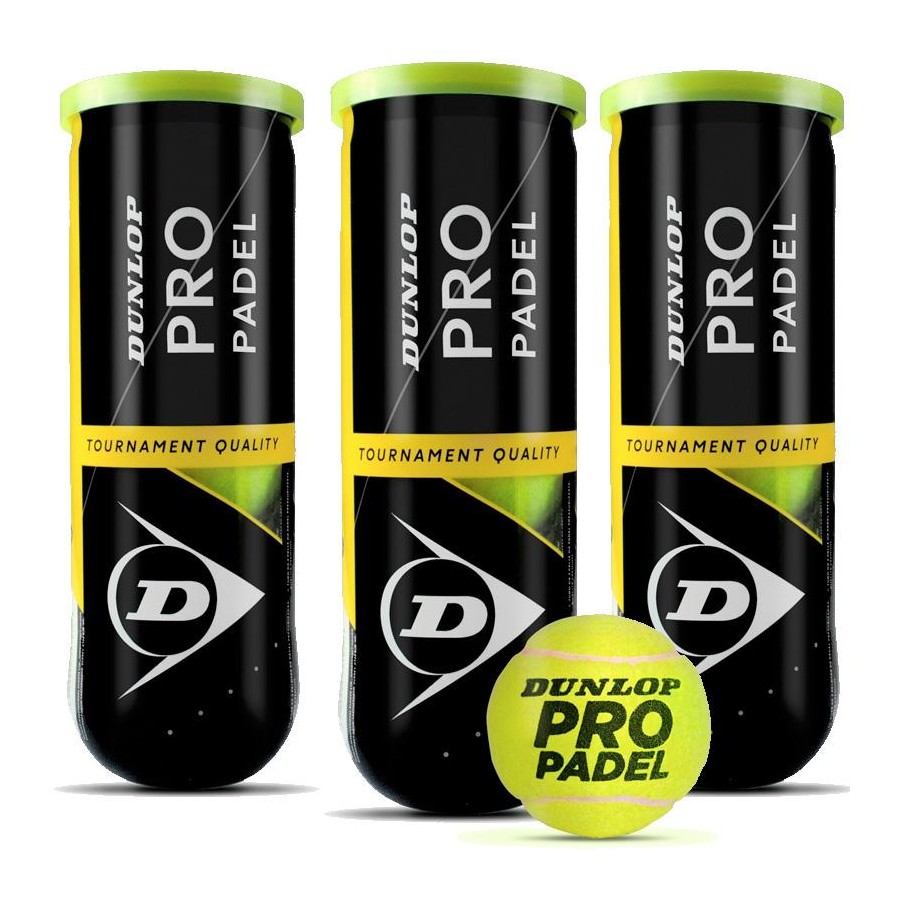 Pack 3 Botes Pelotas Dunlop Padel Pro