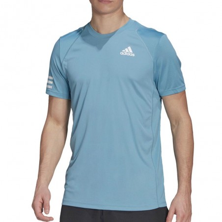 Camiseta Adidas Club 3STR Hazy Blue White - de Padel