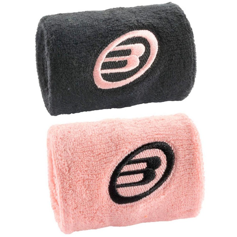 Muñequeras Bullpadel BPMU215 Negro Rosa Fluor Muñequeras Bullpadel BPMU215 Negro Rosa Fluor