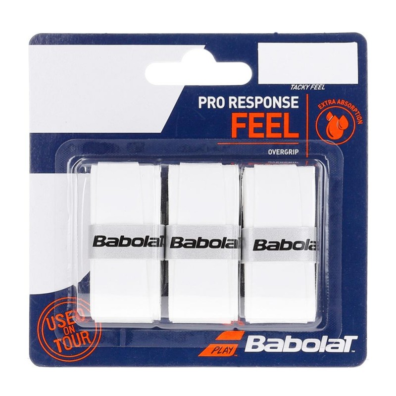 Overgrips Babolat Pro Response Feel x 3 Blancos Overgrips Babolat Pro Response Feel x 3 Blancos