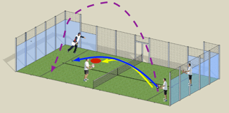 Globo en pádel, la pelota pasa por encima del oponente