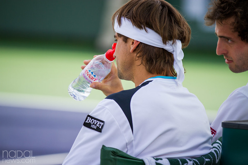 David Ferrer Hidratándose