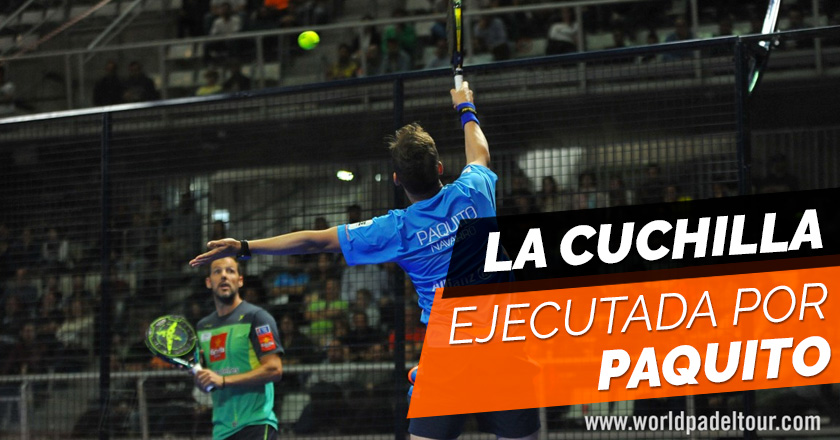 Ejecución de la cuchilla de Paquito Navarro en pádel