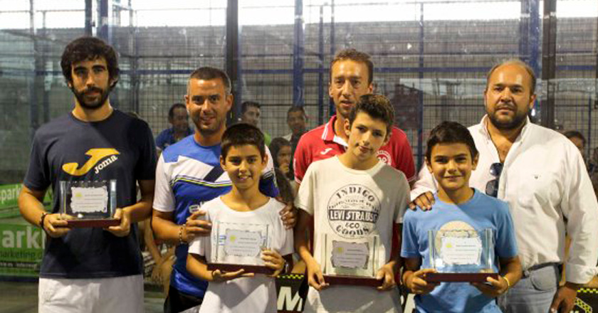 César Abad, Arturo Coello y Pablo Cardona en el Campeonato de España de Pádel de Menores